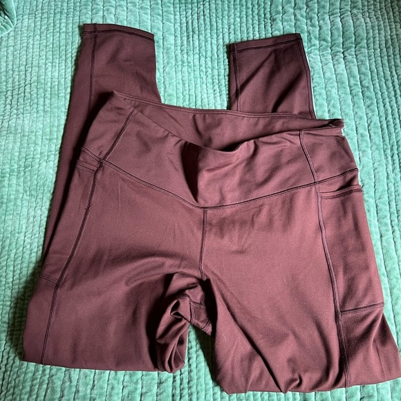 GAP Pants - GAP FIT maroon/brown leggings size large